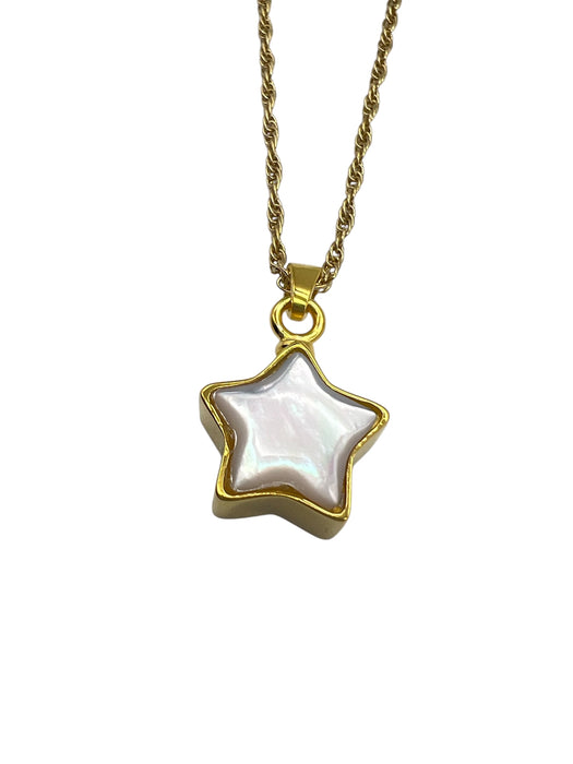 Gold Plated Star With Mother Of Pearl Cremation Jewelry-Jewelry-Cremation Keepsakes-Afterlife Essentials