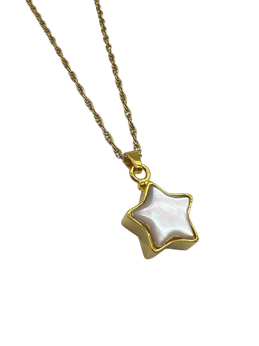 Sterling Silver Star With Mother Of Pearl Cremation Jewelry-Jewelry-Cremation Keepsakes-Afterlife Essentials