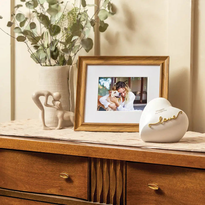 Adoring Heart Pearl White Extra Small Cremation Urn