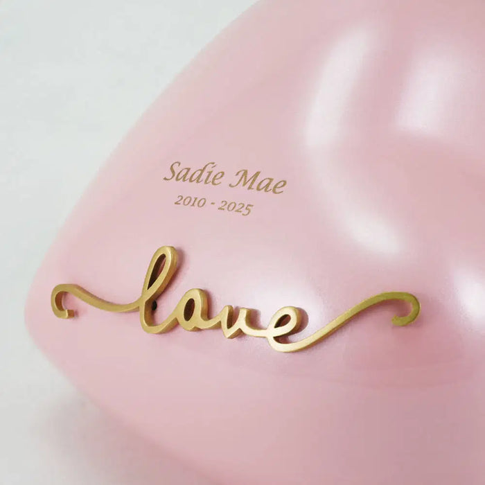Adoring Heart Pearl Pink Extra Small Cremation Urn