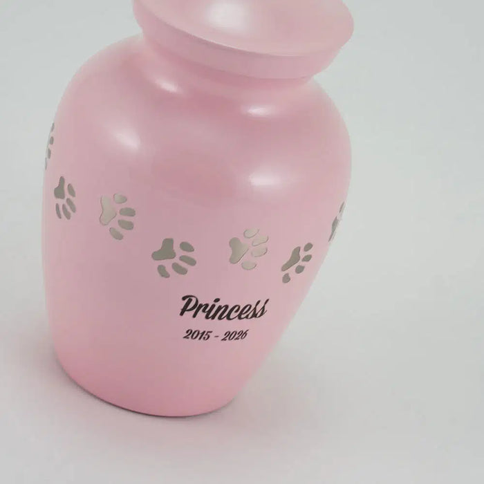 Classic Paw Pearl Pink Family Cremation Urn