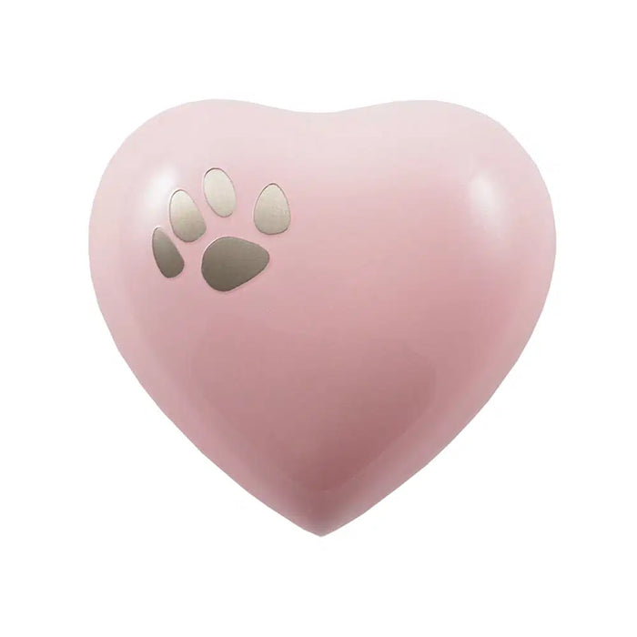 Classic Paw Pearl Pink Heart Keepsake-Cremation Urns-Terrybear-Afterlife Essentials