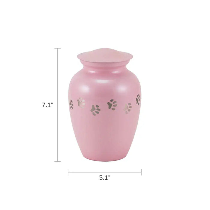 Classic Paw Pearl Pink Small Cremation Urn