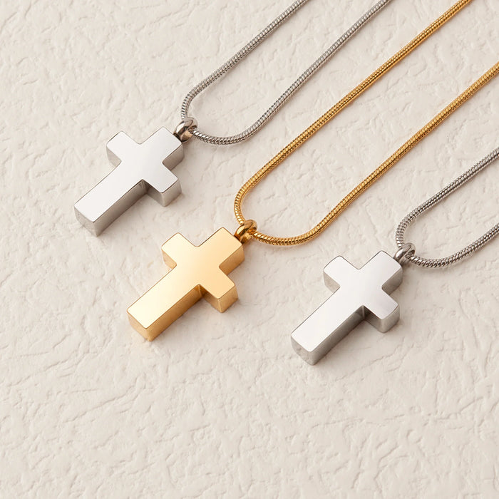 Premium Cross Memorial Necklace Cremation Jewelry-Jewelry-Anavia-Afterlife Essentials