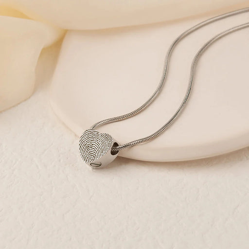 Mini Heart Fingerprint Memorial Necklace Cremation Jewelry-Jewelry-Anavia-Afterlife Essentials