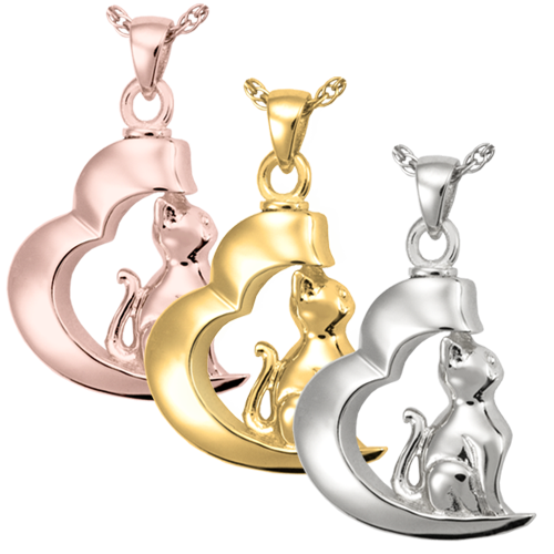 In My Heart Cat Pendant Pet Cremation Jewelry-Jewelry-New Memorials-Afterlife Essentials