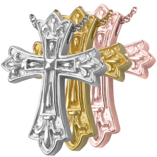 Ornate Cross Cremation Necklace - Cremation Jewelry-Jewelry-New Memorials-Afterlife Essentials