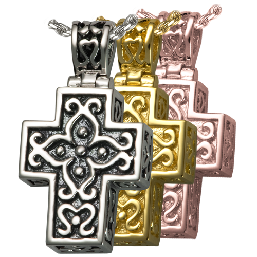 Filigree Cross Cremation Jewelry-Jewelry-New Memorials-Afterlife Essentials