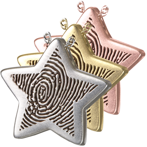Slide Star Fingerprint Pendant Cremation Jewelry-Jewelry-New Memorials-Afterlife Essentials