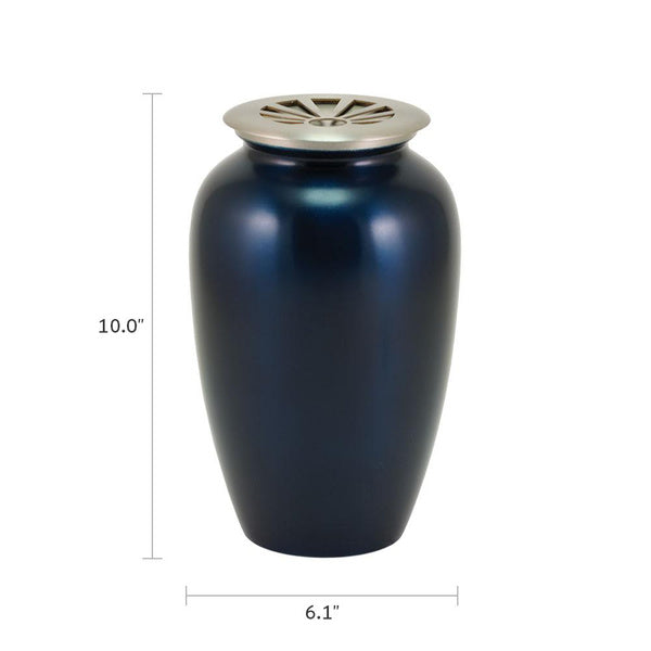 Cascade Scatter™ Classic Sunray Midnight Blue Full Size Cremation Urn-Cremation Urns-Terrybear-Afterlife Essentials