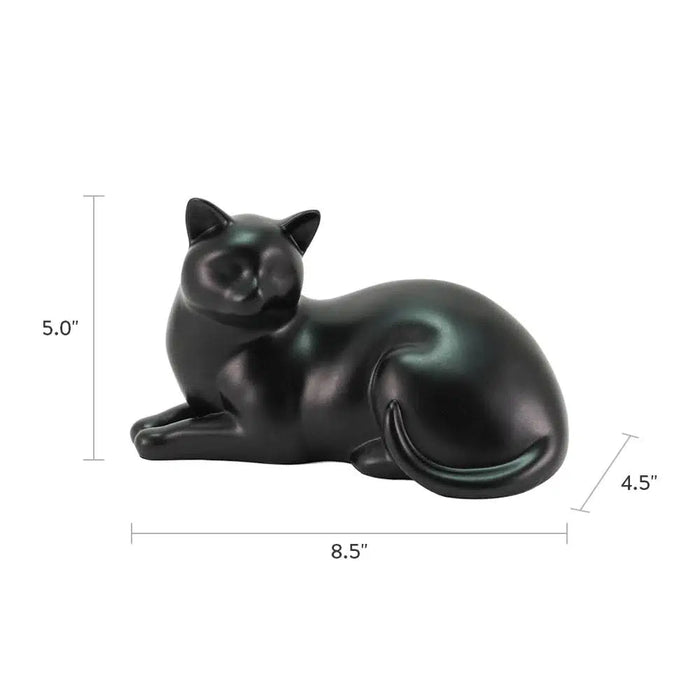 Cozy Cat Black Petite Cremation Urn
