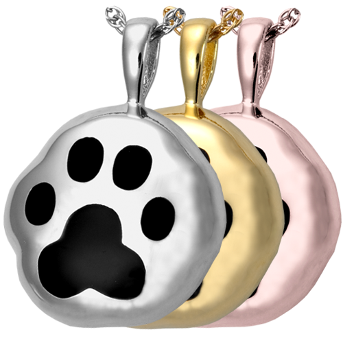 Hammered Paw Print Urn Pendant Pet Cremation Jewelry-Jewelry-New Memorials-Afterlife Essentials