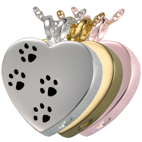 Paw Prints On My Heart Pet Cremation Jewelry-Jewelry-New Memorials-Afterlife Essentials