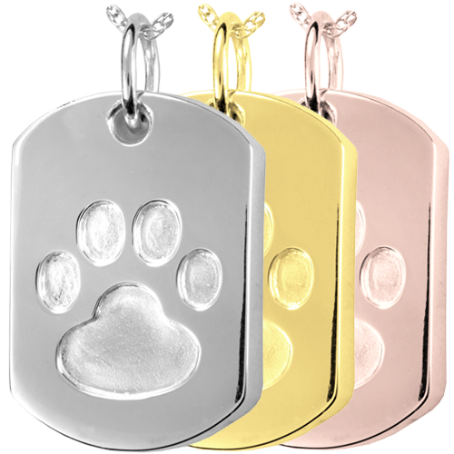 Paw Print Dog Tag Pet Cremation Jewelry-Jewelry-New Memorials-Afterlife Essentials