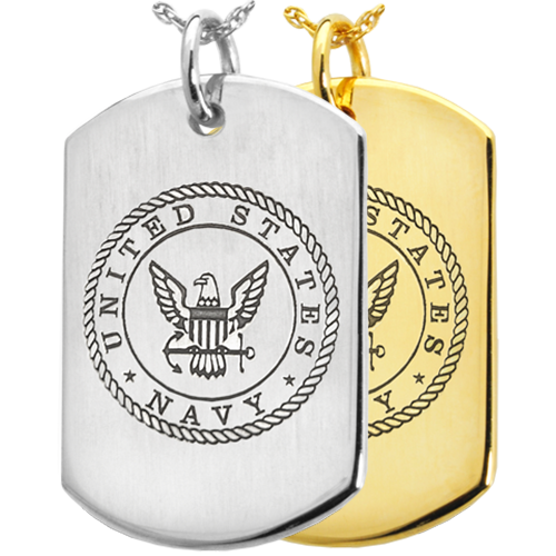 Military Emblem Dog Tag Pendant Cremation Jewelry-Jewelry-New Memorials-Afterlife Essentials