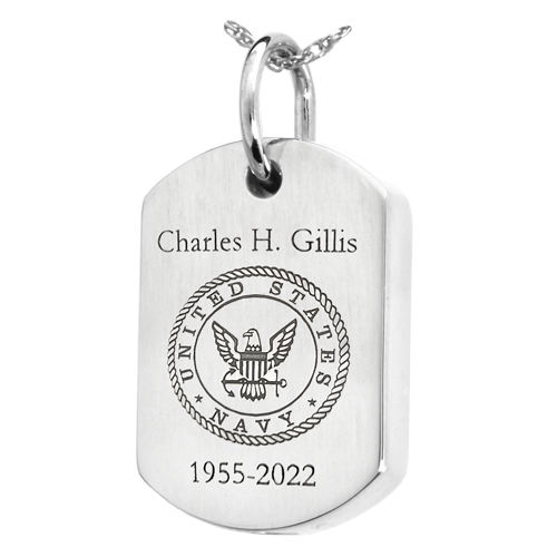 Military Emblem Dog Tag Pendant Cremation Jewelry-Jewelry-New Memorials-Afterlife Essentials