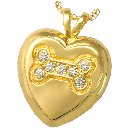 Dog Bone Heart with Stones Pet Cremation Jewelry-Jewelry-New Memorials-Afterlife Essentials