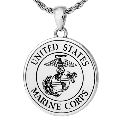 Round Military Pendant Cremation Jewelry-Jewelry-New Memorials-Afterlife Essentials