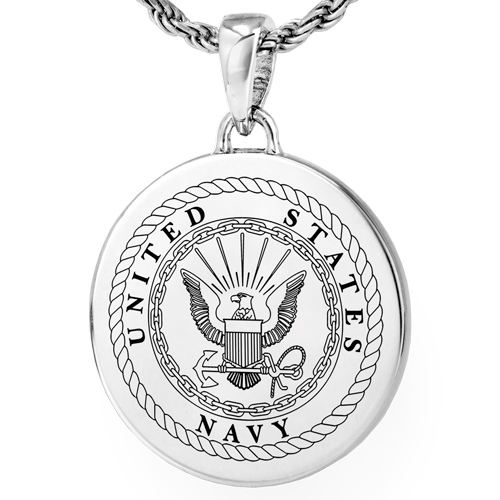 Round Military Pendant Cremation Jewelry-Jewelry-New Memorials-Afterlife Essentials