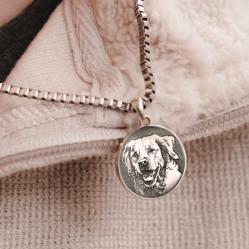 Pet Personalized Round Cremation Jewelry-Jewelry-New Memorials-Afterlife Essentials