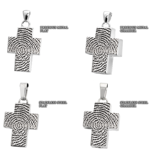 Cross Fingerprint Standard Size Cremation Jewelry-Jewelry-New Memorials-Afterlife Essentials