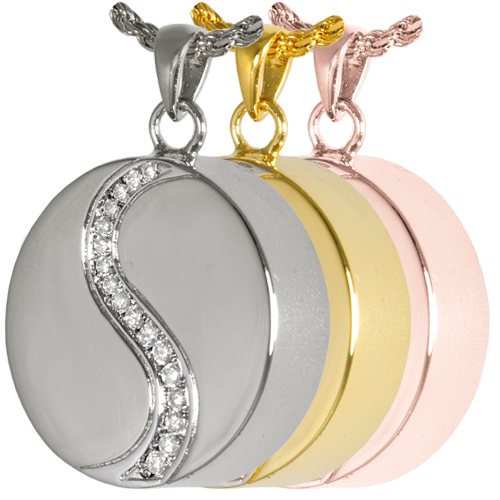 Yin Yang With Crystals Cremation Jewelry-Jewelry-New Memorials-Afterlife Essentials