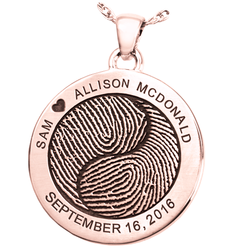 Round 2 Fingerprints Yin Yang Cremation Jewelry-Jewelry-New Memorials-Afterlife Essentials