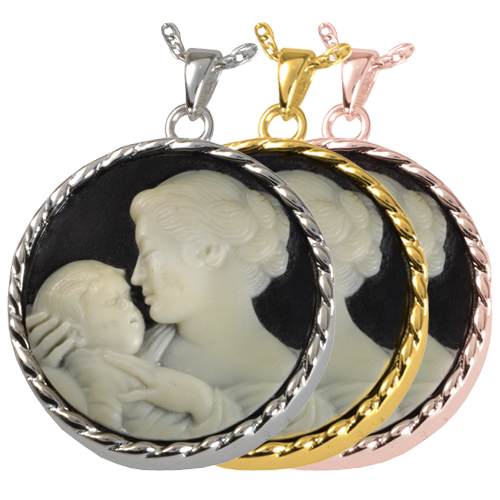 Mother's Embrace Cameo Black Cremation Jewelry-Jewelry-New Memorials-Afterlife Essentials