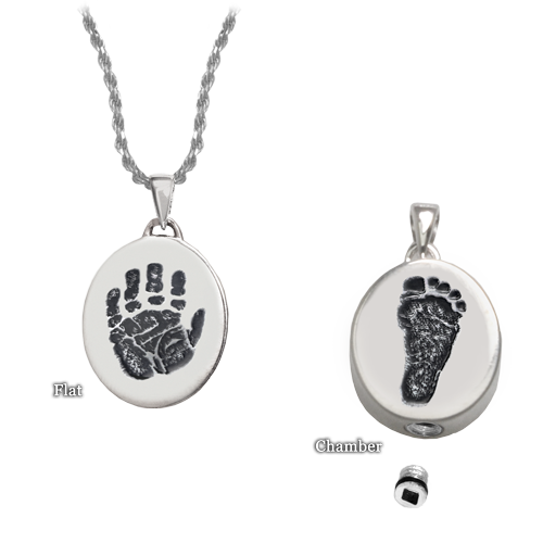 Petite Oval Engraved Fingerprint-Jewelry-New Memorials-Afterlife Essentials