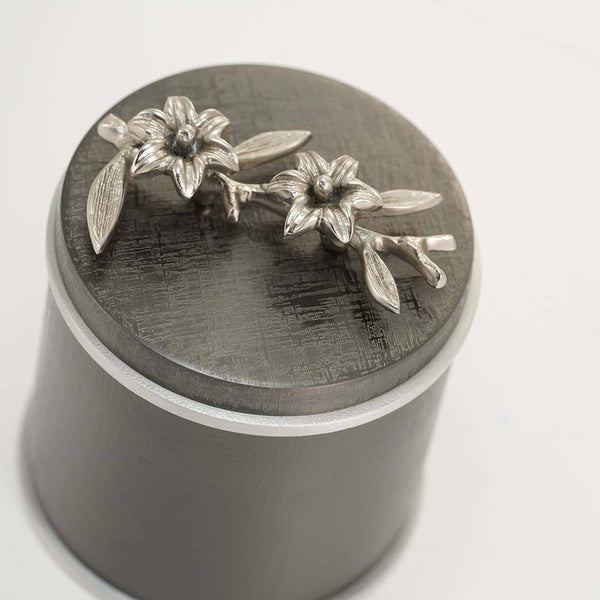 Windsong™ Lily Memento Keepsake Slate/Pewter Cremation Urn-Cremation Urns-Terrybear-Afterlife Essentials