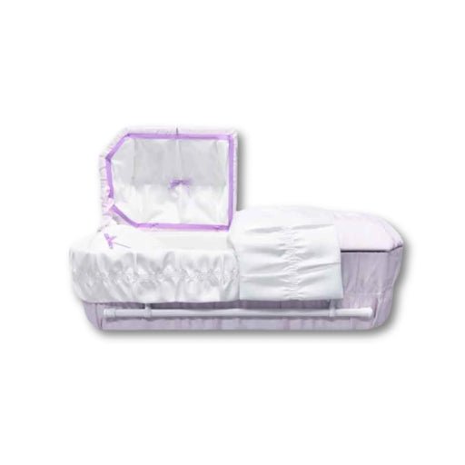 Octagon Cloth-Covered Wood Pet Casket - Lilac-Pet Caskets-Titan Caskets-Afterlife Essentials