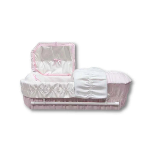 Octagon Cloth-Covered Wood Pet Casket - Pink-Pet Caskets-Titan Caskets-Afterlife Essentials