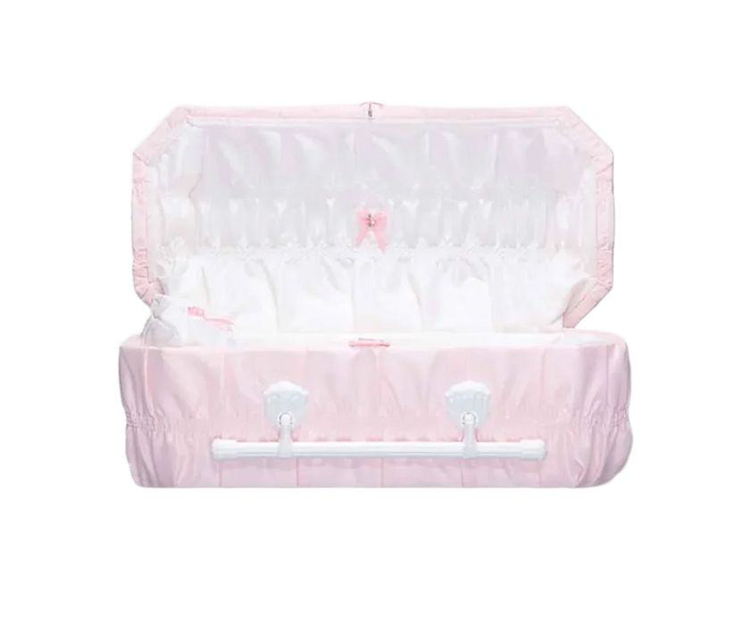 Octagon Cloth-Covered Wood Pet Casket - Pink-Pet Caskets-Titan Caskets-Afterlife Essentials