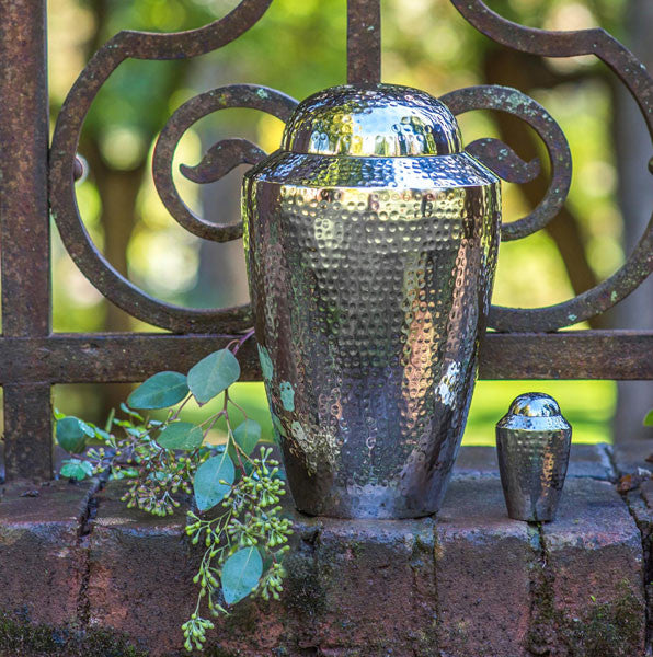 Hammered Aluminum, Keepsake Cremation Urn-Cremation Urns-Urns of Distinction-Afterlife Essentials