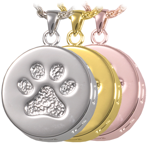 Paw Print And Bones Urn Pendant Pet Cremation Jewelry-Jewelry-New Memorials-Afterlife Essentials