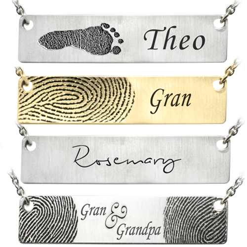 Personalized Bar Pendant Horizontal- Flat Memorial Jewelry-Jewelry-New Memorials-Afterlife Essentials