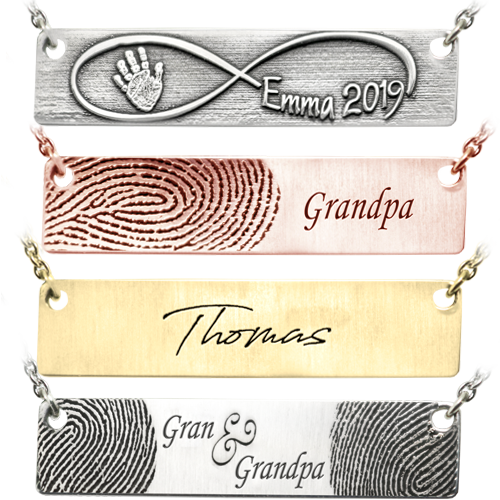 Personalized Bar Pendant Horizontal- Flat Memorial Jewelry-Jewelry-New Memorials-Afterlife Essentials
