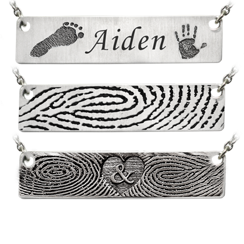 Personalized Bar Pendant Horizontal- Flat Memorial Jewelry-Jewelry-New Memorials-Afterlife Essentials