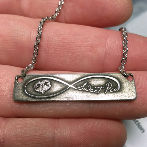 Pet Personalized Bar Pendant Horizontal- Flat Memorial Jewelry-Jewelry-New Memorials-Afterlife Essentials