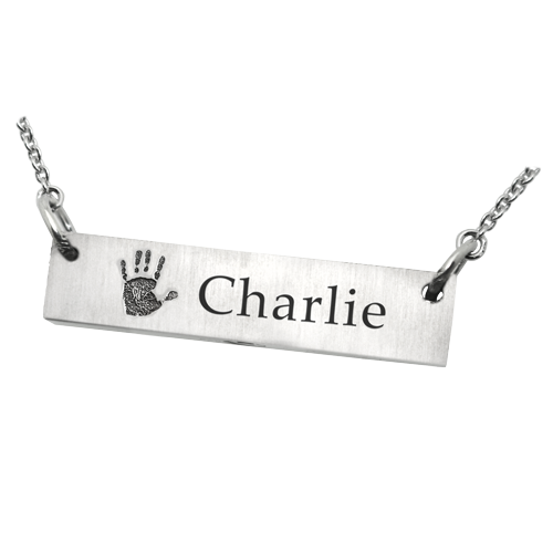 Personalized Bar Pendant Horizontal- Flat Memorial Jewelry-Jewelry-New Memorials-Afterlife Essentials
