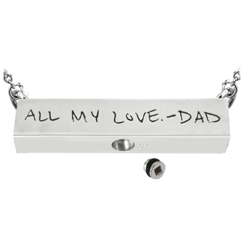 Personalized Bar Pendant Horizontal- Chamber Cremation Jewelry-Jewelry-New Memorials-Afterlife Essentials