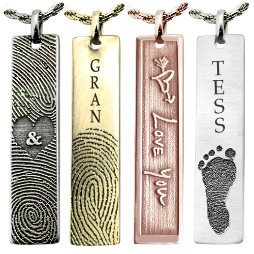 Personalized Bar Pendant Vertical- Flat Memorial Jewelry-Jewelry-New Memorials-Afterlife Essentials