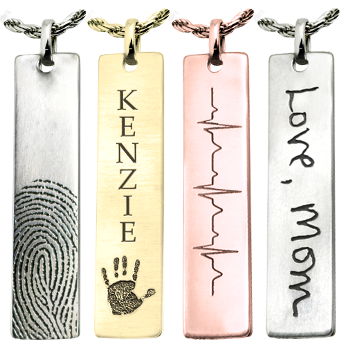 Personalized Bar Pendant Vertical- Flat Memorial Jewelry-Jewelry-New Memorials-Afterlife Essentials