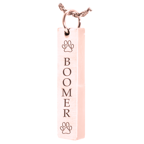 Vertical Bar Pendant with Text Engraving Pet Cremation Jewelry-Jewelry-New Memorials-Afterlife Essentials