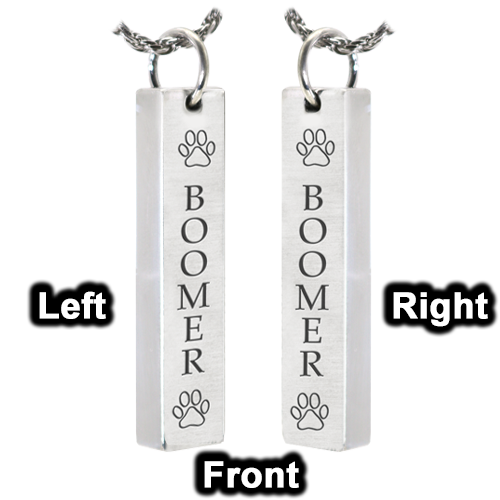 Vertical Bar Pendant with Text Engraving Pet Cremation Jewelry-Jewelry-New Memorials-Afterlife Essentials