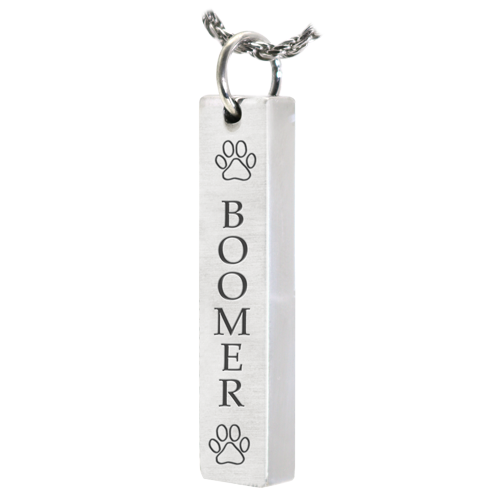 Vertical Bar Pendant with Text Engraving Pet Cremation Jewelry-Jewelry-New Memorials-Afterlife Essentials