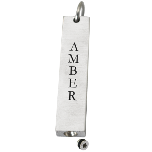 Personalized Bar Pendant Vertical- Chamber Cremation Jewelry-Jewelry-New Memorials-Afterlife Essentials