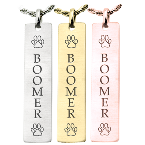 Vertical Bar Pendant with Text Engraving Pet Cremation Jewelry-Jewelry-New Memorials-Afterlife Essentials