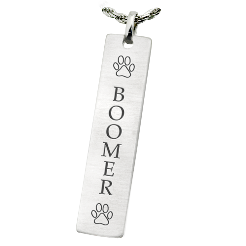 Vertical Bar Pendant with Text Engraving Pet Cremation Jewelry-Jewelry-New Memorials-Afterlife Essentials