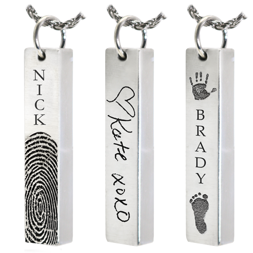 Personalized Bar Pendant Vertical- Chamber Cremation Jewelry-Jewelry-New Memorials-Afterlife Essentials